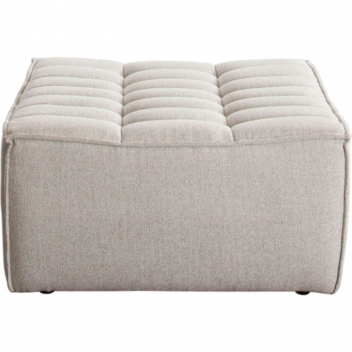 Marshall Scooped Seat Ottoman in Cream Fabric