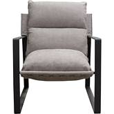 Miller Sling Accent Chair in Grey Fabric & Black Metal