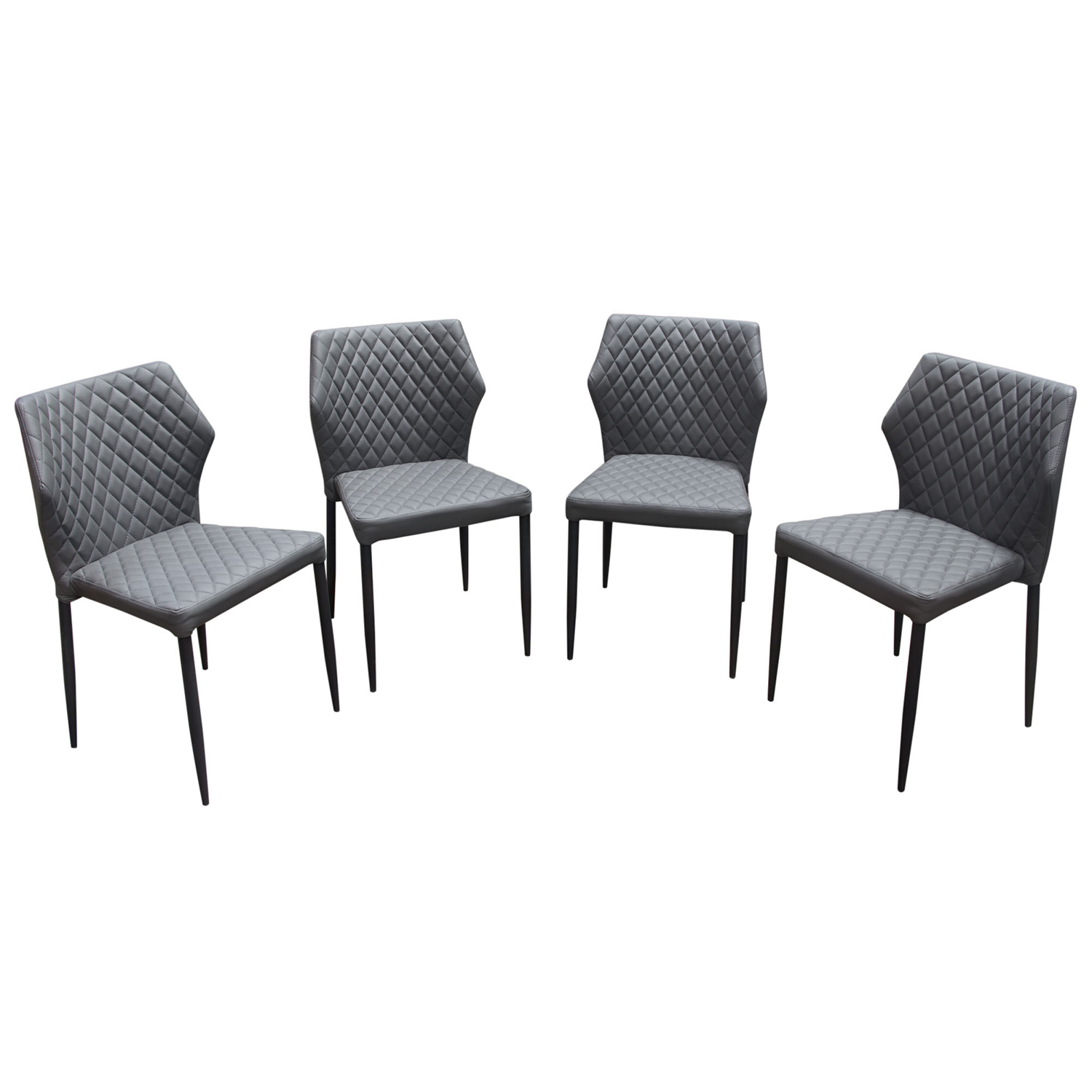 Diamond Sofa Milodcgr4pk Milo Dining, Dining Chairs With Black Legs Set Of 4