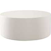 Montage Round Coffee Cocktail Table in Ivory Faux Cement Finish