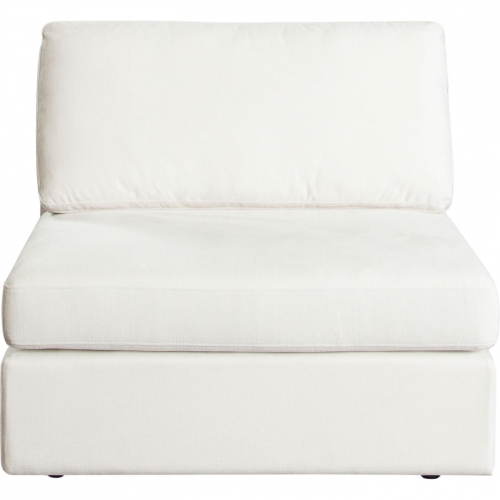 Muse Armless Chair in Mist White Performance Fabric