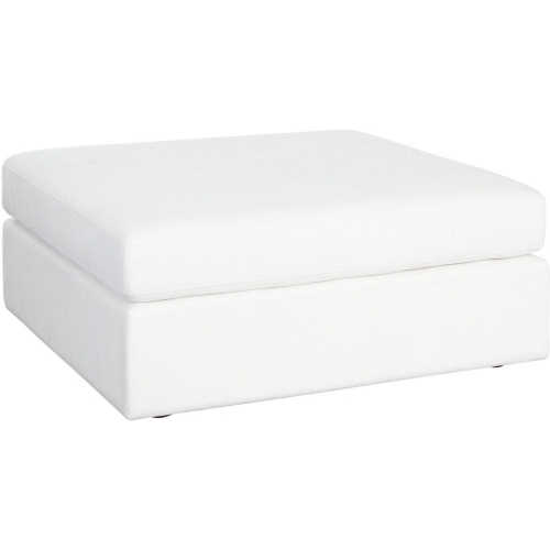 Muse Ottoman in Mist White Performance Fabric