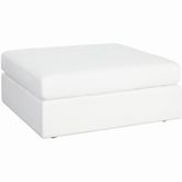 Muse Ottoman in Mist White Performance Fabric