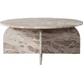 Nebula Round Cocktail Table in Panther Beige Marble