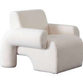 Noa Accent Chair in Ivory Sherpa Fabric