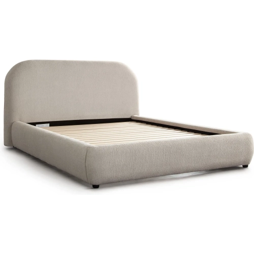 Ocean Queen Bed in Birch Performance Fabric