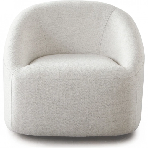 Opal Swivel Accent Chair w/ Contoured Arm in Light Oat Fabric