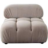 Paloma Armless Chair in Tufted Mink Tan Velvet