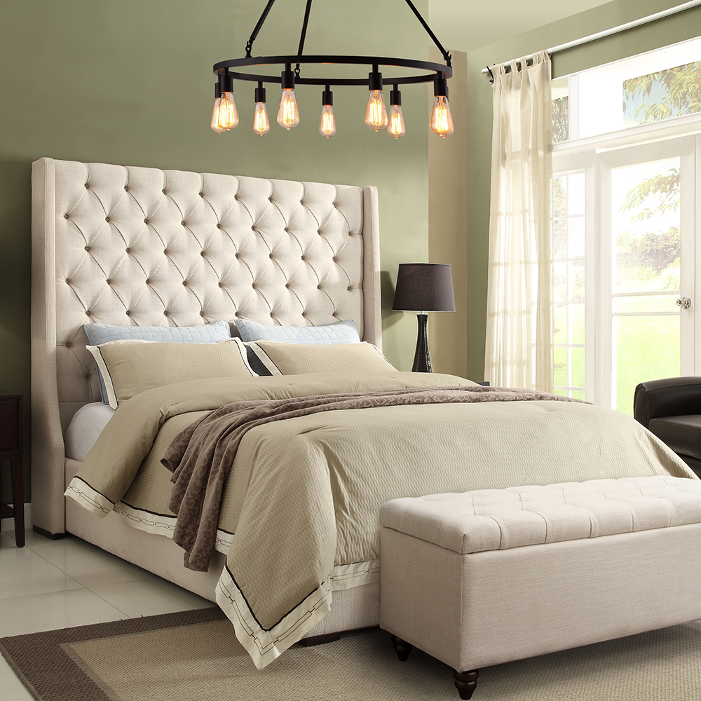 Diamond Sofa PARKAVESDQUBED Park Avenue Queen Bed w/ Tall Diamond