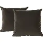 16" Square Accent Pillows in Winter Moss Green Performance Velvet (Set of 2)