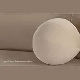 10" Round Accent Pillows in Light Camel Brown Performance Velvet (Set of 2)