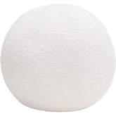 Single 14" Round Accent Pillow Ball in White Faux Shearling
