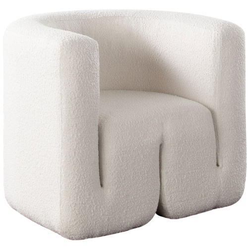 Pulse Accent Chair in Ivory Boucle Fabric
