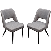 Reveal Dining Chair in Grey Fabric & Black Metal (Set of 2)