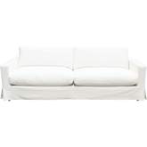 Savannah Slipcover Sofa in White Natural Linen