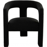 Scout Dining Accent Chair in Black Boucle Fabric