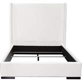 Seattle Queen Bed with Vintage Wings in White Linen