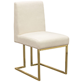 Skyline Dining Chair in Cream Fabric & Brushed Gold (Set of 2)