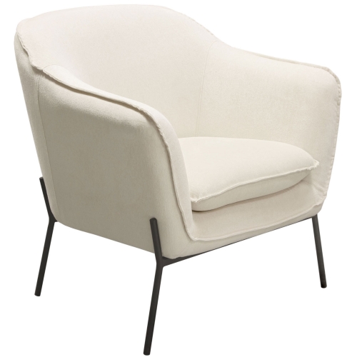 Status Accent Chair in Cream Fabric on Black Powder Coated Metal Leg