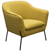 Status Accent Chair in Yellow Fabric on Black Powder Coated Metal Legs