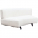 Vesper Curved Armless Sofa in White Faux Shearling & Black Wood