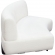 Vesper Curved Armless Sofa in White Faux Shearling & Black Wood