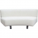 Vesper Curved Armless Sofa in White Faux Shearling & Black Wood