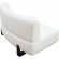 Vesper Curved Armless Sofa in White Faux Shearling & Black Wood