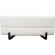 Vesper Curved Armless Sofa in White Faux Shearling & Black Wood