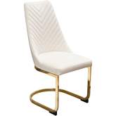 Vogue Dining Chair in Cream Velvet & Polished Gold Metal (Set of 2)