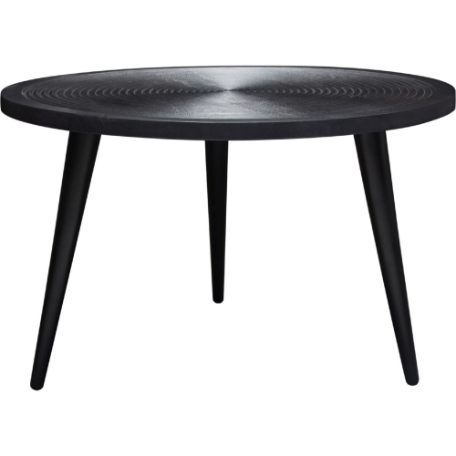Vortex Round Cocktail Table in Black Wood & Iron