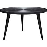 Vortex Round Cocktail Table in Black Wood & Iron