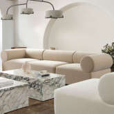 Zia 3 Piece Modular Sofa in Light Camel Performance Velvet Fabric