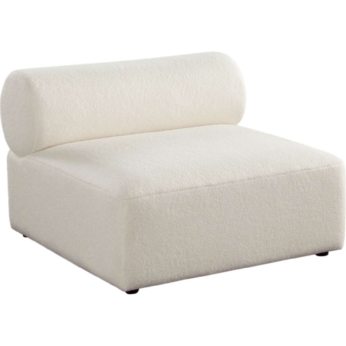 Zia Armless Accent Chair in Ivory Sherpa Fabric