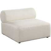 Zia Armless Accent Chair in Ivory Sherpa Fabric