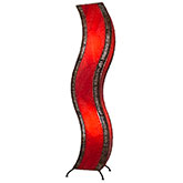 Wave Large Floor Lamp in Red & Wrought Iron
