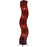 Wave Giant Floor Lamp in Red & Wrought Iron