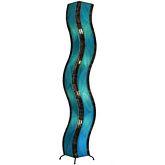 Wave Giant Floor Lamp in Sea Blue & Wrought Iron