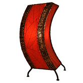 C Shape Table Lamp in Red Cocoa Leaf & Abaca Rope