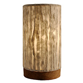 Paper Cylinder Table Lamp w/ Lines Shade on Driftwood Base (Mini)