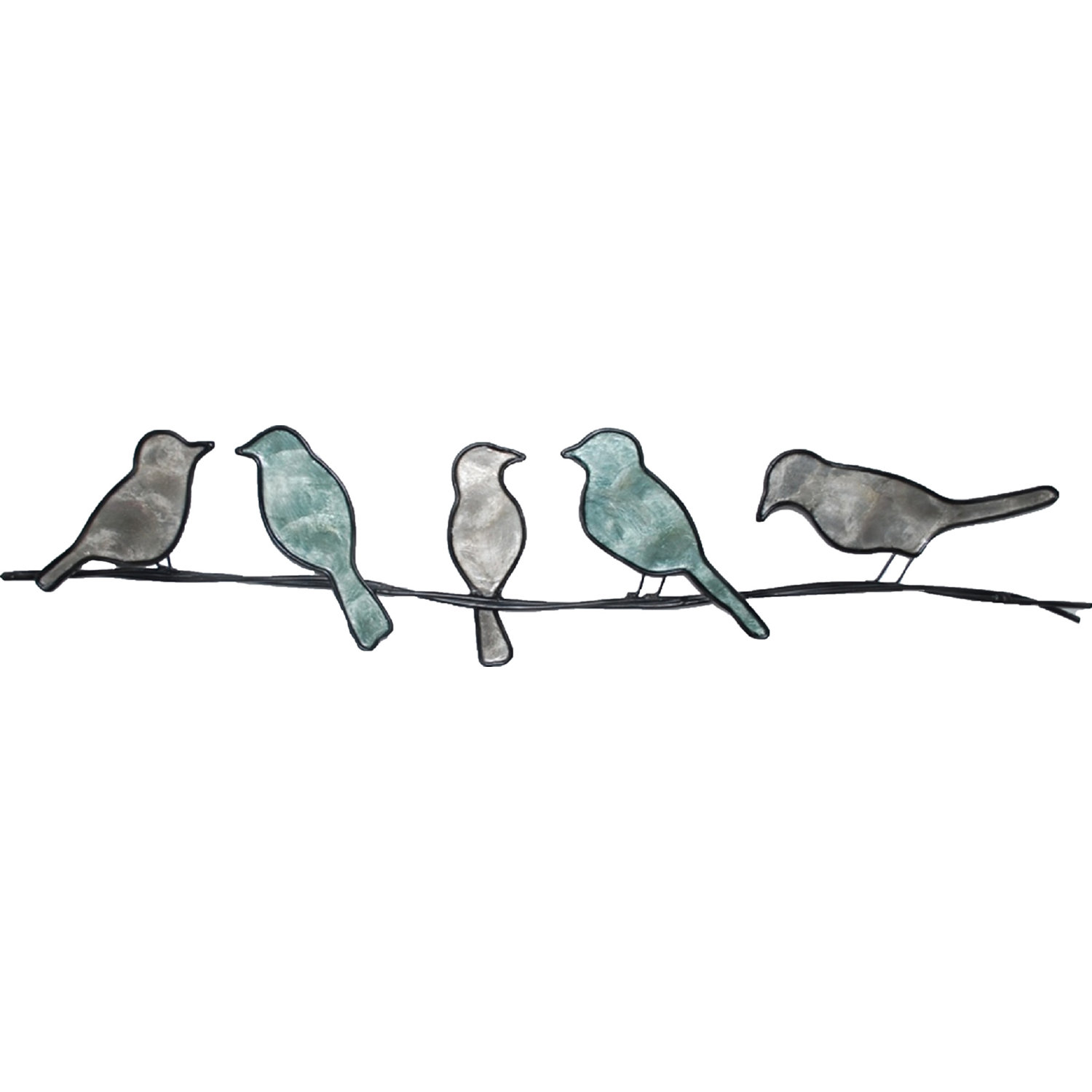 Eangee M7005-G Birds on a Wire Wall Decor in Green Capiz & Metal
