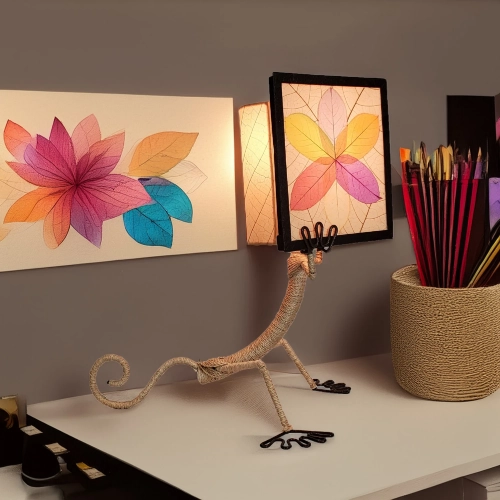 Enlightened Gecko Table Lamp in Multicolor