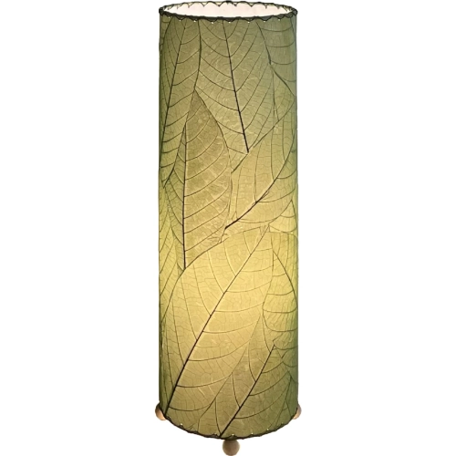 Cocoa Leaf Cylinder Table Lamp in Green 24"
