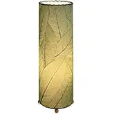 Cocoa Leaf Cylinder Table Lamp in Green 24"