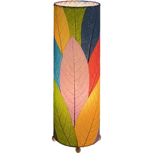 Cocoa Leaf Cylinder Table Lamp in Multicolor 24"