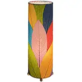 Cocoa Leaf Cylinder Table Lamp in Multicolor 24"