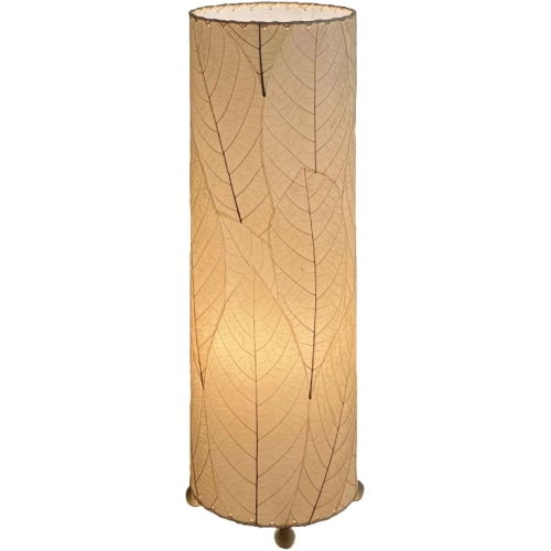Cocoa Leaf Cylinder Table Lamp in Natural 24"