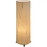 Cocoa Leaf Cylinder Table Lamp in Natural 24"