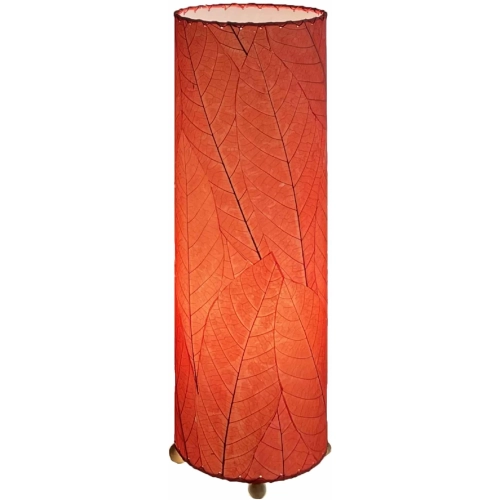 Cocoa Leaf Cylinder Table Lamp in Red 24"