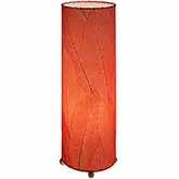 Cocoa Leaf Cylinder Table Lamp in Red 24"